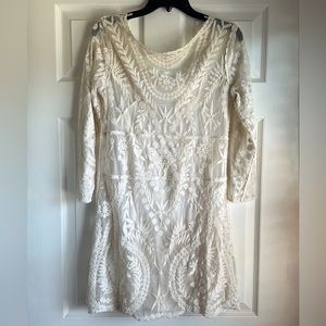 Cream Lace Mini Dress